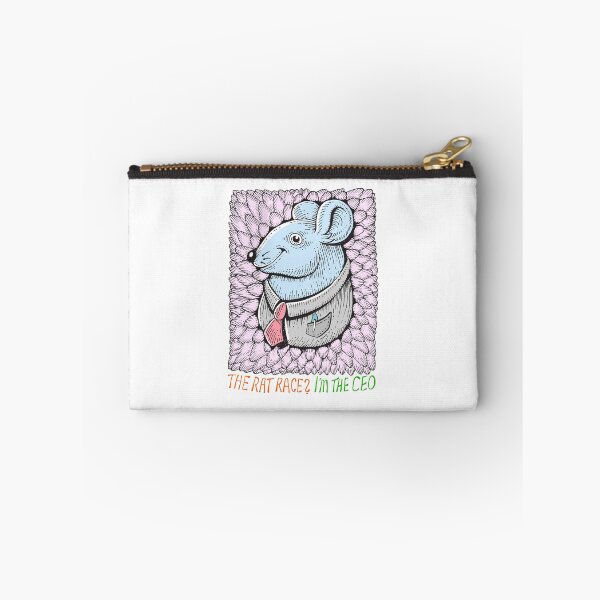 Item preview, The rat race ? I am the CEO. Hand Drawn Funny Rat or Mouse Illustration in Retro Art Style designed and sold by Wiggly Lines.