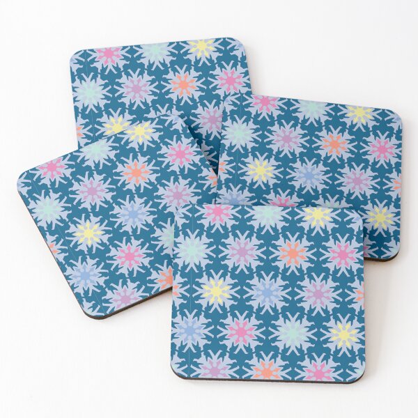Item preview, Light Blue Paper Doll Chains, Star Pattern on Dark Blue, Papercuts Pattern designed and sold by scome.