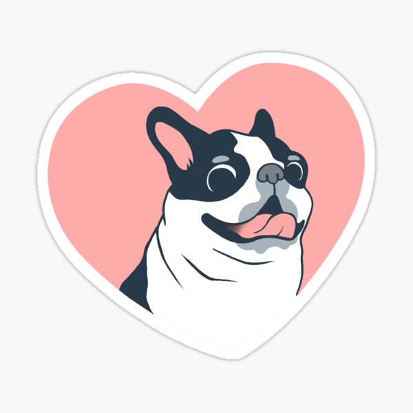 Boston Terrier Love Sticker