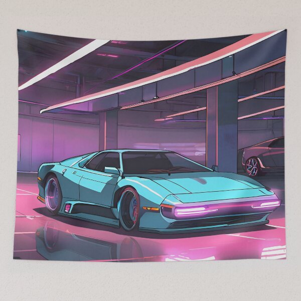 Item preview, Cyberpunk Supercar in Underground Garage designed and sold by papi1998.