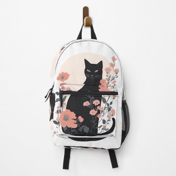 Item preview, Cozy tuxedo cat with colorful flowers in a fall-themed design. designed and sold by Catophile.