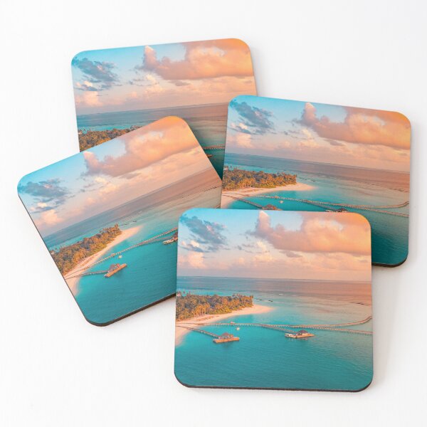 Item preview, Maldives Islands Aerial Sunset Paradise designed and sold by icemanphotos.