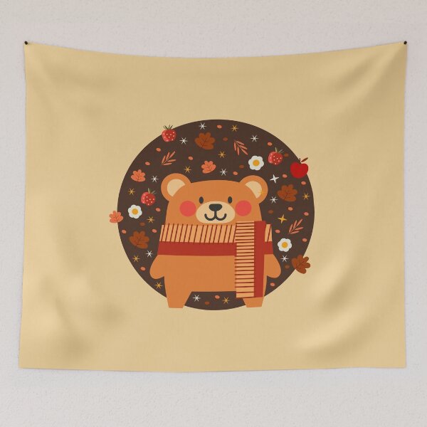 Item preview, Autumn Bliss: Cute Male Bear with Strawberries & Stars designed and sold by Tulip Creators .