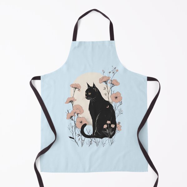 Item preview, Black cat and vibrant flowers with a warm autumn aesthetic. designed and sold by Catophile.