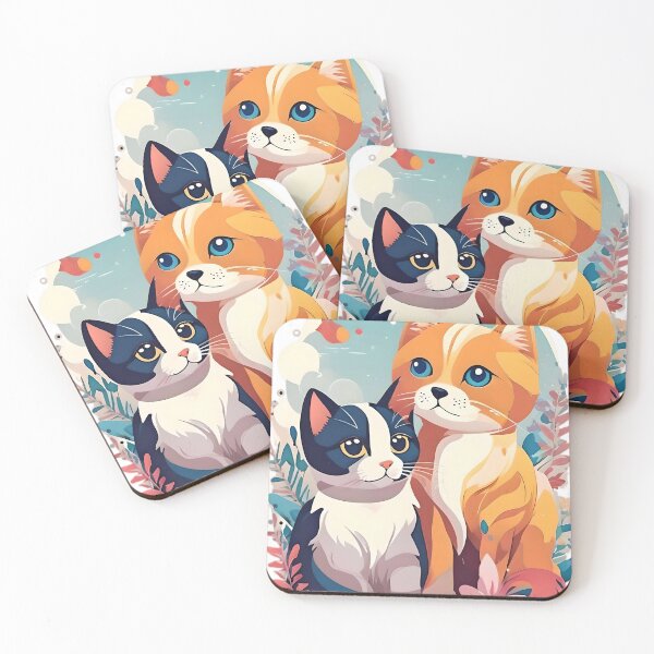 Item preview, Manga cats enjoying the sunshine designed and sold by DeransDesigns.