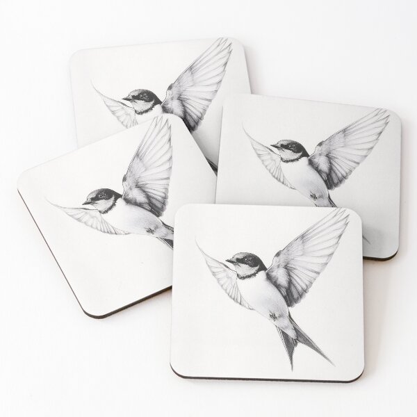 Item preview, Black and White Bird Pencil Drawing designed and sold by Pencil-Art.