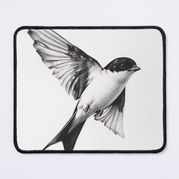 Item preview, Black and White Bird Pencil Drawing designed and sold by Pencil-Art.
