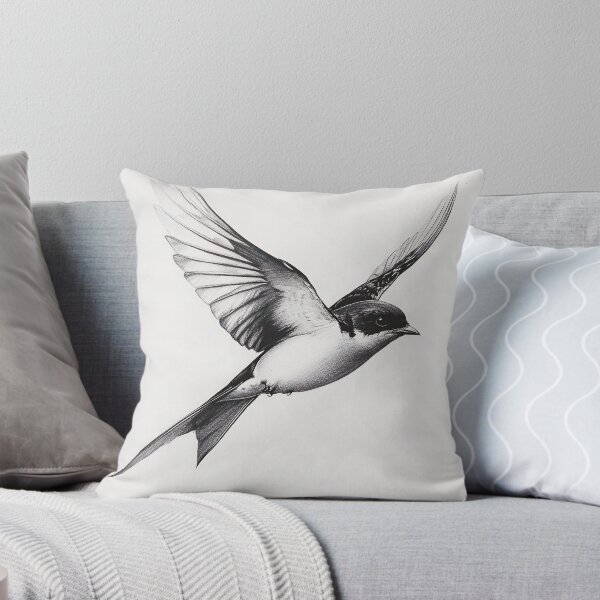Item preview, Black and White Bird Pencil Drawing designed and sold by Pencil-Art.