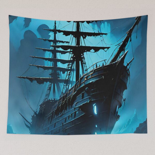 Item preview, ship, ghost, sailboat, sea, boat designed and sold by DonnaBlankaArt.