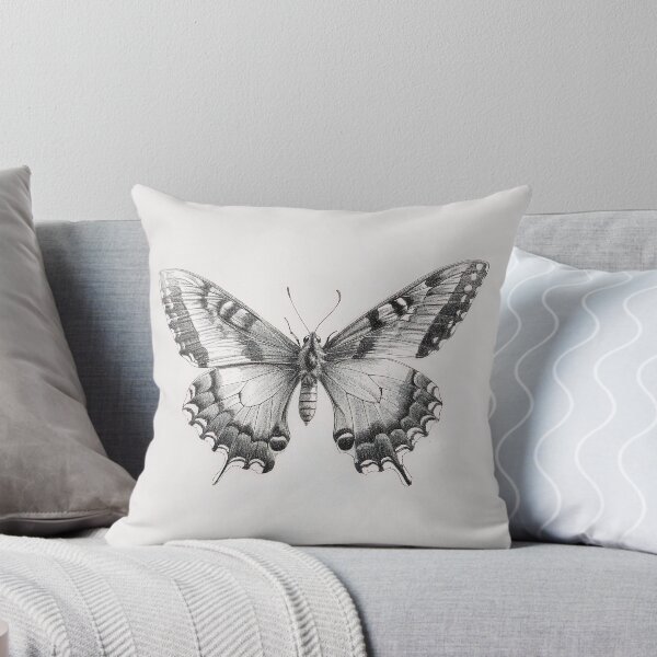Item preview, Black and white monarch butterfly pencil drawing designed and sold by Pencil-Art.