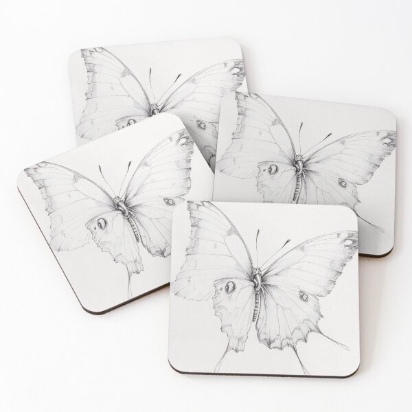 Item preview, Black and white monarch butterfly pencil drawing designed and sold by Pencil-Art.