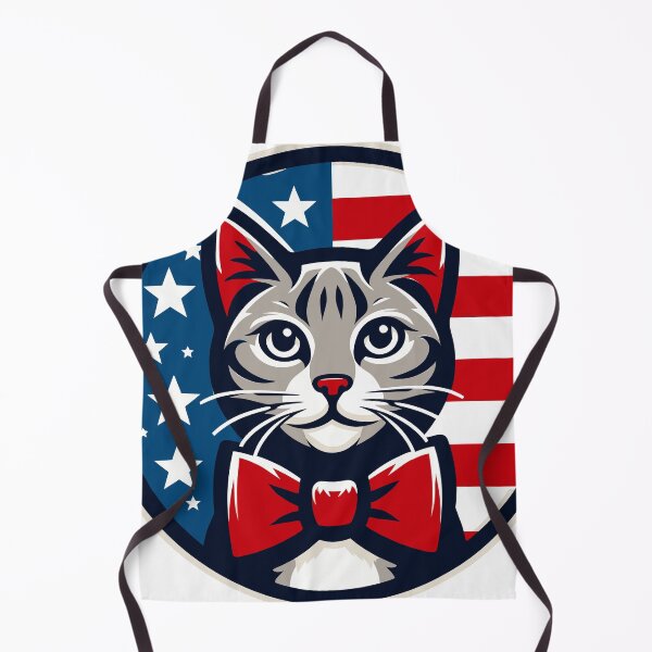 Item preview, Cat Mascot Logo in American Flag Colors  designed and sold by 3Tubes.