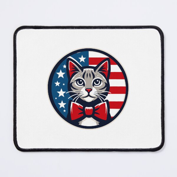 Item preview, Cat Mascot Logo in American Flag Colors designed and sold by 3Tubes.