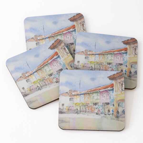 Item preview, A Rainbow of Peranakan Houses, watercolour designed and sold by Almondtree.