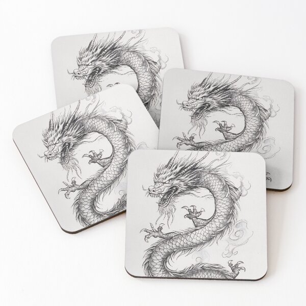 Item preview, Black and white Chinese Dragon designed and sold by Pencil-Art.
