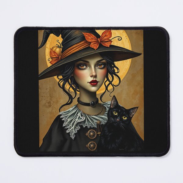 Item preview, Halloween Deco Witch With Black Cat designed and sold by JoyPhotoArt.