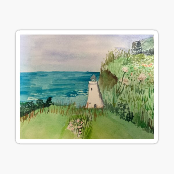 Anglesey Lighthouse in watercolour Sticker