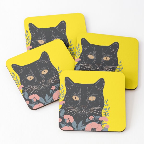 Item preview, Cozy Black Cat & Autumn Flowers Design designed and sold by Catophile.