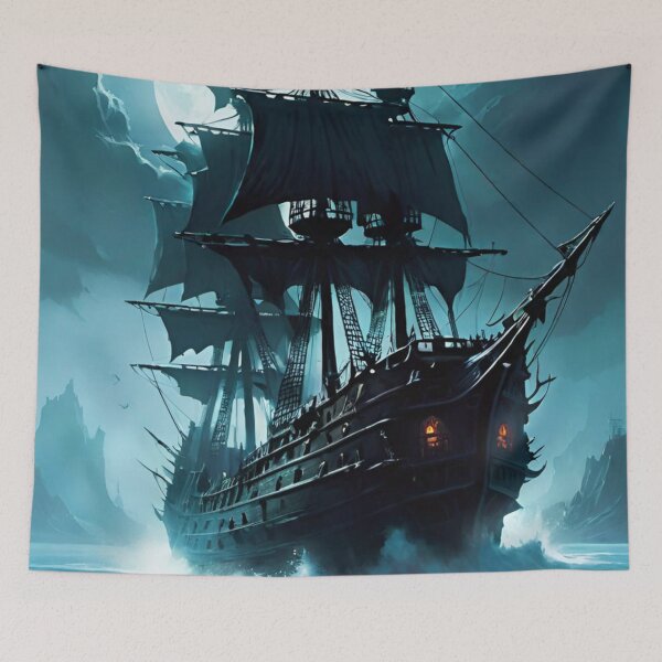 Item preview, ship, ghost, sailboat, sea, boat designed and sold by DonnaBlankaArt.