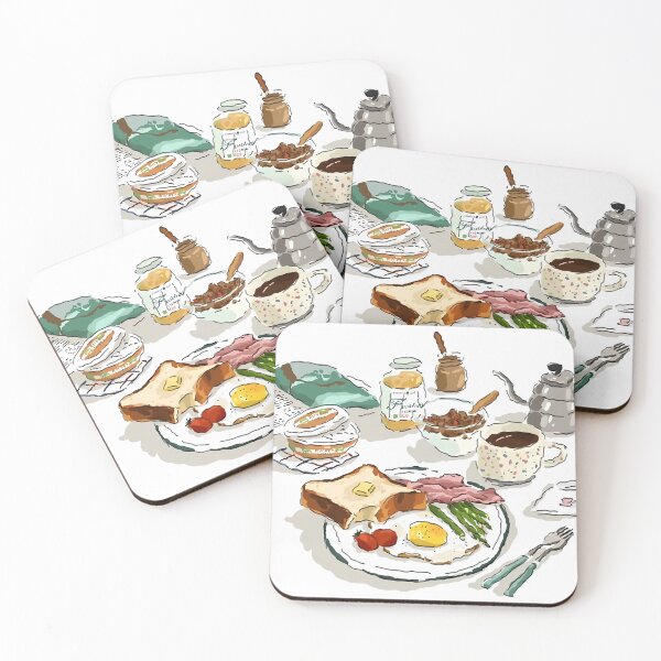 Item preview, breakfast, food, 80s, breakfast club, cute, english breakfast, honey, coffee, kitchen, morning, food lover, toast, eggs, cereal designed and sold by peachcakecanvas.