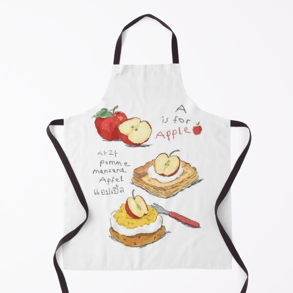 Item preview, apple, fruit, french, korean, german, red apple, tart, strudel, pastry, kitchen, cute, pomme, apfel, vintage designed and sold by peachcakecanvas.