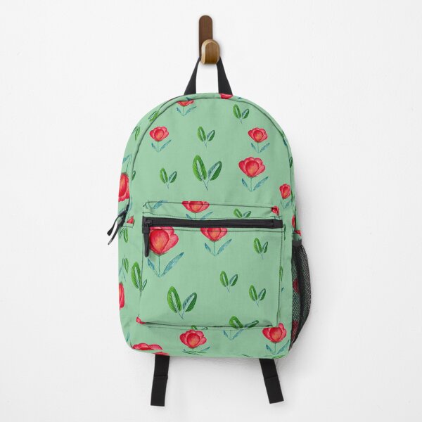 Item preview, Tulip Garden - Red, Green on Teal designed and sold by Shalini Bisht.