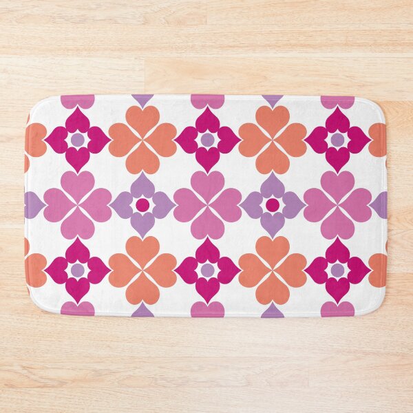 Item preview, Retro Modern Hearts Pattern in Orange, Lilac, Berry and Pink on White designed and sold by scome.