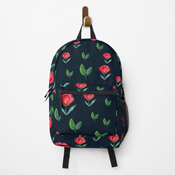 Item preview, Tulip Garden - Red, Green on Black designed and sold by Shalini Bisht.