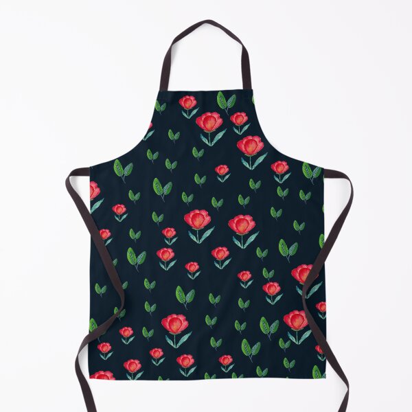 Item preview, Tulip Garden - Red, Green on Black designed and sold by Shalini Bisht.