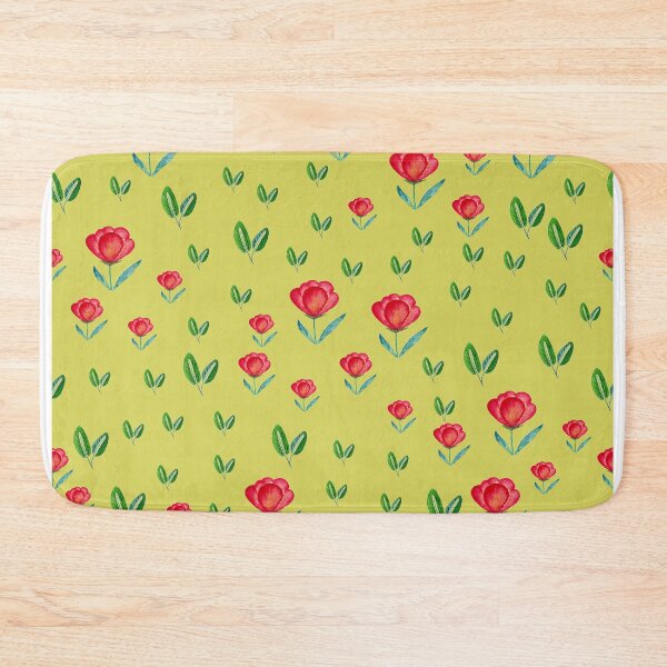 Item preview, Copy of Tulip Garden - Red, Green on Yellow designed and sold by Shalini Bisht.