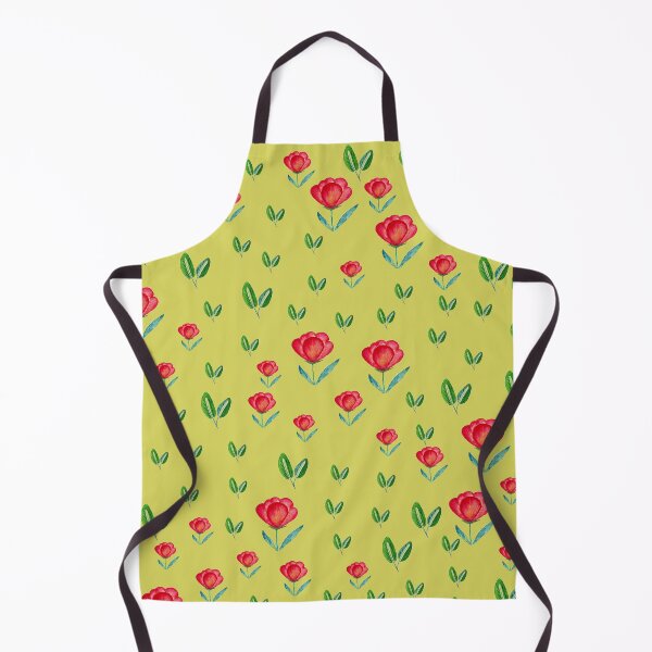 Item preview, Copy of Tulip Garden - Red, Green on Yellow designed and sold by Shalini Bisht.