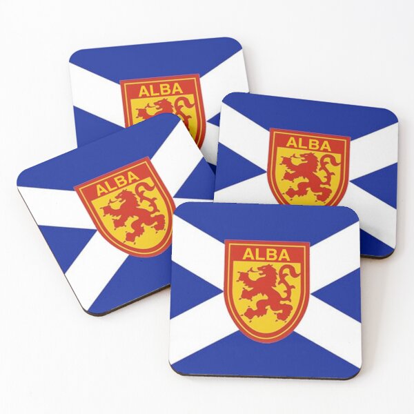 Item preview, Dark Blue Scottish Saltire Flag with 'ALBA' Lion Shield (Bratach shalainn dhughorm na h-Alba le sgiath leòmhann 'ALBA') designed and sold by JonathanR1994.