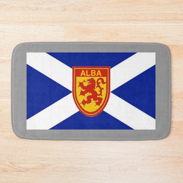 Item preview, Dark Blue Scottish Saltire Flag with 'ALBA' Lion Shield (Bratach shalainn dhughorm na h-Alba le sgiath leòmhann 'ALBA') designed and sold by JonathanR1994.