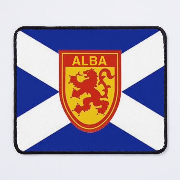 Item preview, Dark Blue Scottish Saltire Flag with 'ALBA' Lion Shield (Bratach shalainn dhughorm na h-Alba le sgiath leòmhann 'ALBA') designed and sold by JonathanR1994.
