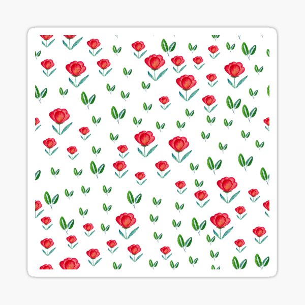 Tulip Garden - Red & Green Sticker