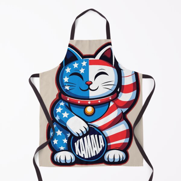 Item preview, Maneki Neko Cat in American Flag Pattern – Supports Kamala Harris designed and sold by 3Tubes.