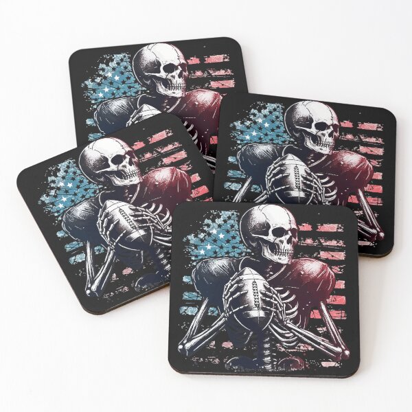 Item preview, Spooky Halloween Skeleton American Football Player designed and sold by TomFrontierArt.