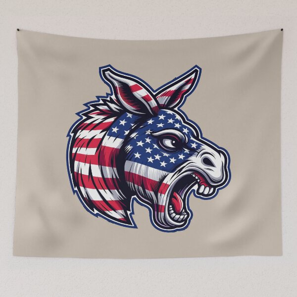 Item preview, Aggressive Democratic Donkey Mascot – Bold Political Design designed and sold by 3Tubes.