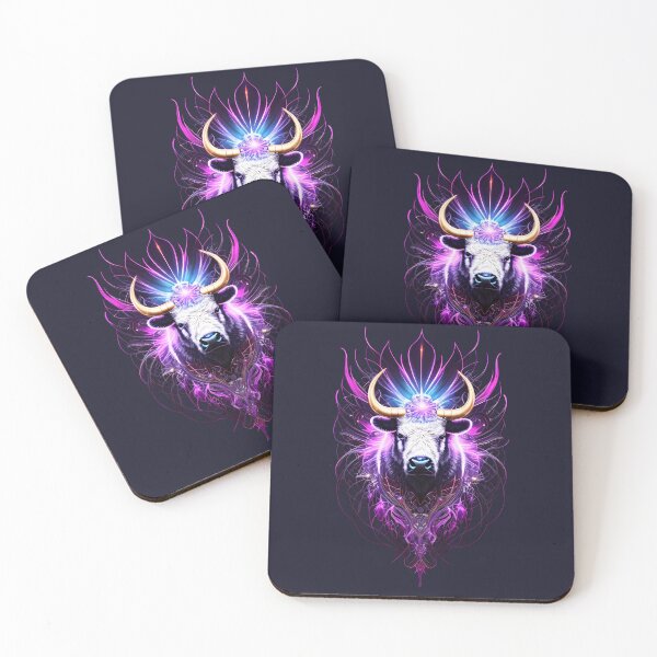 Item preview, Bison face in flames and fractal designed and sold by cabana.space.