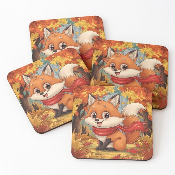 Item preview, Fall themed Autumn inspired cute fox wearing a scarf autumn themed designed and sold by annoying-shirts.