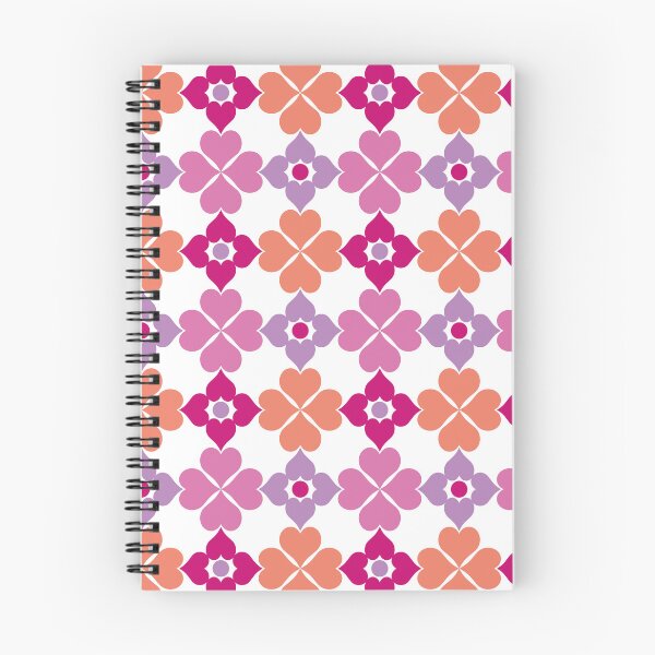 Item preview, Retro Modern Hearts Pattern in Orange, Lilac, Berry and Pink on White designed and sold by scome.