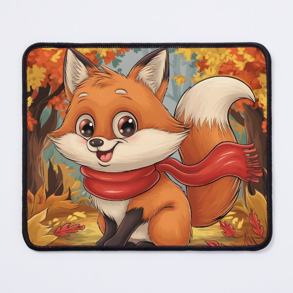 Item preview, Fall themed Autumn inspired cute fox wearing a scarf autumn themed designed and sold by annoying-shirts.