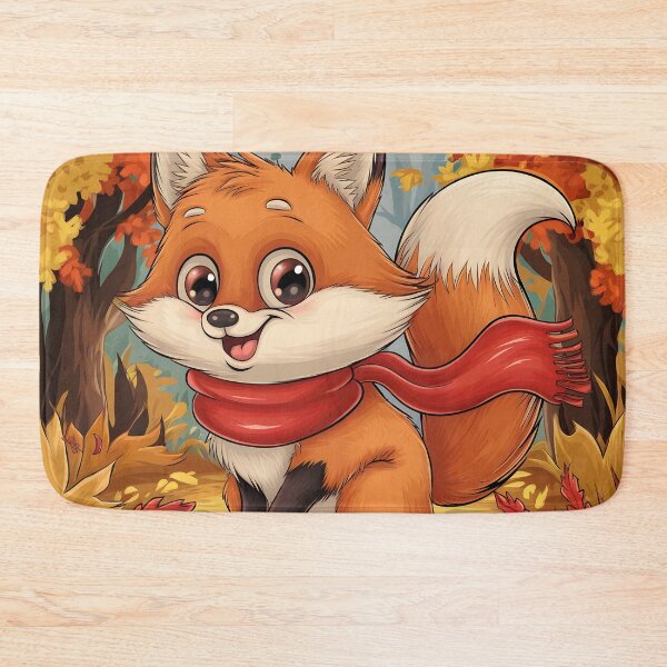 Item preview, Fall themed Autumn inspired cute fox wearing a scarf autumn themed designed and sold by annoying-shirts.