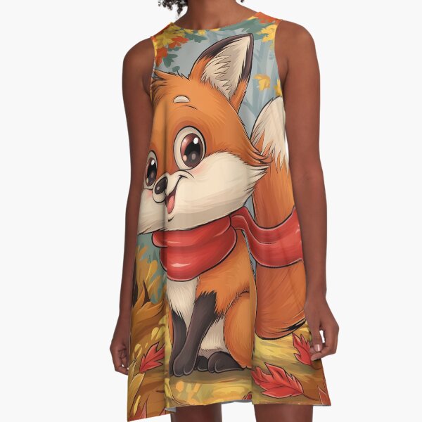 Item preview, Fall themed Autumn inspired cute fox wearing a scarf autumn themed designed and sold by annoying-shirts.