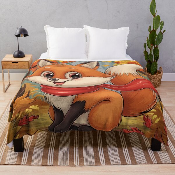 Item preview, Fall themed Autumn inspired cute fox wearing a scarf autumn themed designed and sold by annoying-shirts.