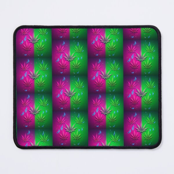 Aperçu de l'œuvre Feuilles de marijuana colorées vert fluo et rose - Multi créée et vendue par JLEmporium.