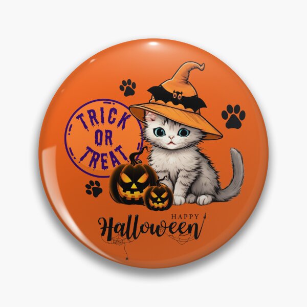 Item preview, Halloween Kitten in Witch Hat designed and sold by ALITTLETOWN.