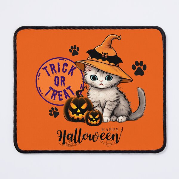 Item preview, Halloween Kitten in Witch Hat designed and sold by ALITTLETOWN.