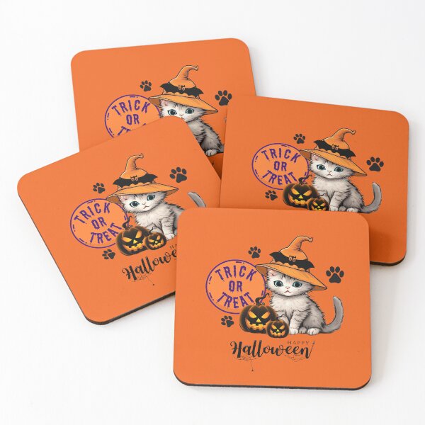 Item preview, Halloween Kitten in Witch Hat designed and sold by ALITTLETOWN.