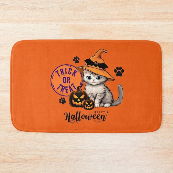 Item preview, Halloween Kitten in Witch Hat designed and sold by ALITTLETOWN.